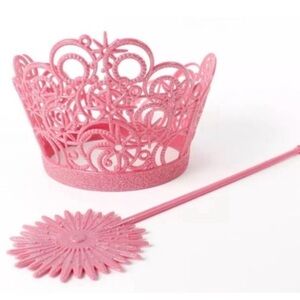 Wicked Glinda Tiara/Crown & Wand Set- Pink